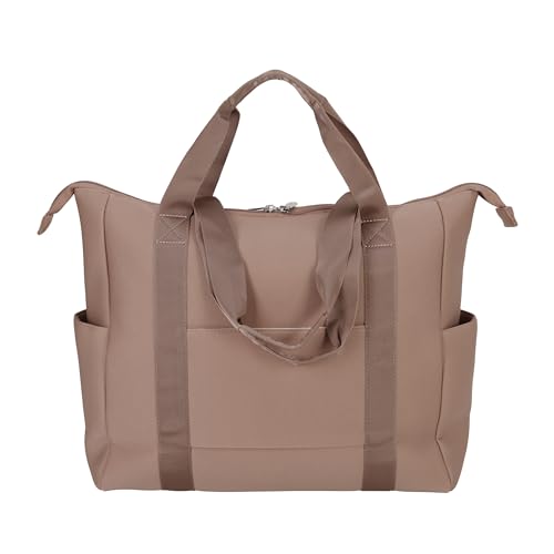 Jessica Simpson Countryside Travel Tote with Zipper Shoulder Carry On Work Bag for Women - color: Mocha Mousse