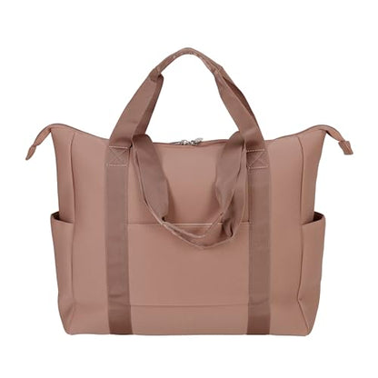 Jessica Simpson Countryside Travel Tote with Zipper Shoulder Carry On Work Bag for Women - color: Mocha Mousse