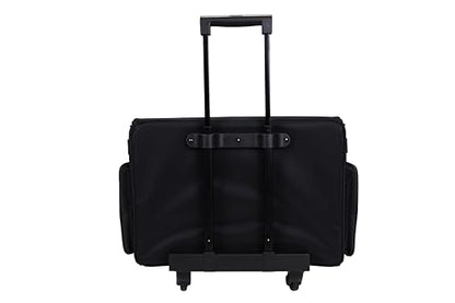 Everything Mary 4 Wheels Collapsible Deluxe Sewing Machine Storage Case - Rolling Trolley Carrying Bag for Brother, Singer - color: Black