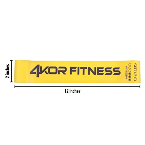4KOR Fitness Resistance Loop Band Set, Perfect for Crossfit, Yoga, Physical Therapy, and Booty Building - color: 6 Piece Miniband Set (2" x 12")