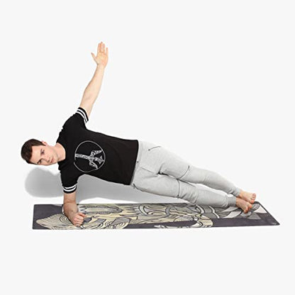 Shakti Warrior Suede Yoga Mat, Non Slip, 72 x 24 Inch, 3mm Thick - color: Elephant