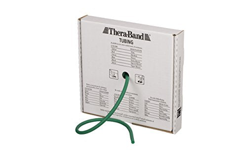 THERABAND Resistance Tubes, Professional Latex Elastic Tubing, Upper & Lower Body, Core Exercise, Physical Therapy, Lower Pilates, At-Home Workout, & Rehab, 25 Foot, Green, Heavy, Intermediate Level 1 - color: Level 3 / Heavy - Green