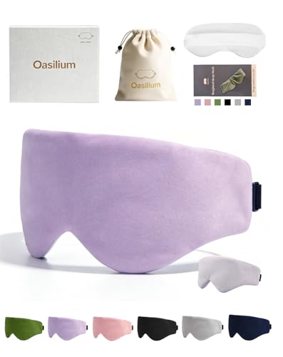 Lyocell Weighted Sleep Eye Mask for Women Men, 5.3oz & 7oz, Cooling, Removable Washable Weighted Bag, Light Blocking Eye Cover, Soft Eye Shade for Travel Essentials, Office Naps, Gift,Purple - color: Purple