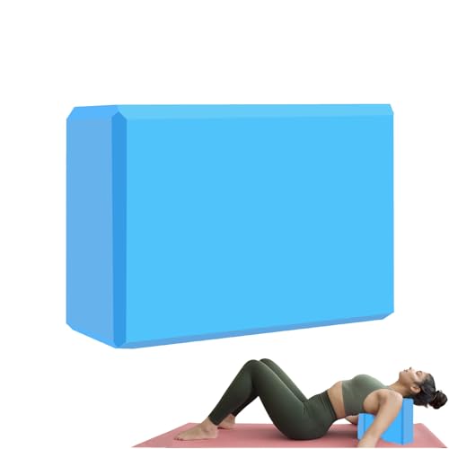 Yoga Block - Supportive Latex-Free Eva Foam - Soft Non-Slip Surface with Beveled Edges for Yoga, Pilates, Meditation - Yoga Accessories for Stability, Balance, Deepen Stretches - color: Light blue