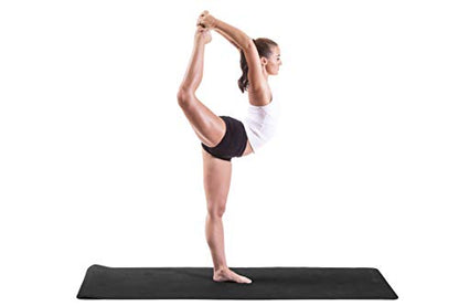 ProsourceFit Natura TPE Yoga Mat 1/4" (6mm) Thick, 72" Long, Reversible with High-Density Cushion & Non-slip Texture, Eco-conscious & Hygienic - color: Black/Grey