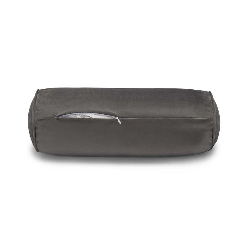 Neck Roll Pillow - color: Dark Grey (Vetlet)