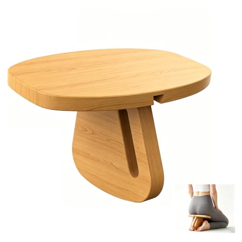 Wood Meditation Bench, Pine Yoga Bench and Meditation Stool, Portable Prayer Bench, Seiza Meditation Chair, Kneeling Seat Chair for Yoga and Home Meditation Practice