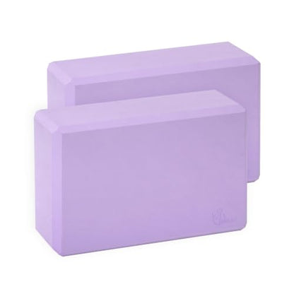 EXERZ Yoga Blocks 2 pack, Gym Blocks, Exercise Workout Fitness Bricks, Pilates Stretch Handstand Non-Slip - color: Lavender
