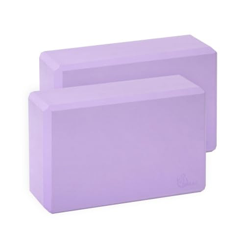 EXERZ Yoga Blocks 2 pack, Gym Blocks, Exercise Workout Fitness Bricks, Pilates Stretch Handstand Non-Slip - color: Lavender
