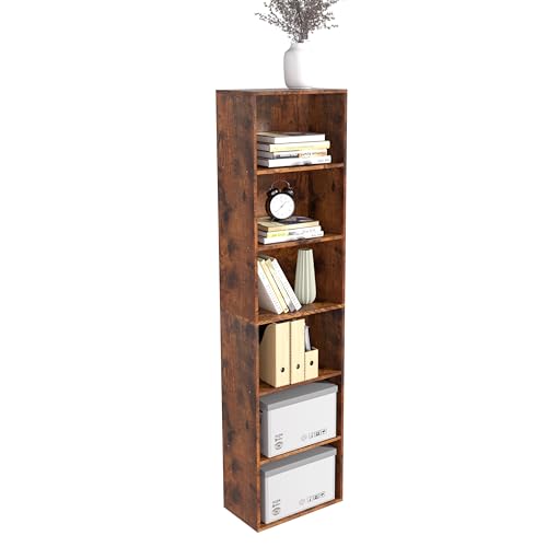 Wooden 6 Cube Storage Organizer, Vintage Brown 6 Cube Storage Shelf, 6 Tier Closet Organizers Storage Cubes Display Cubby, Versatile Cubes Open Bookshelf and Cubby Organizer for Any Space - color: Brown, size: 6 Cube-W(15.7inch)
