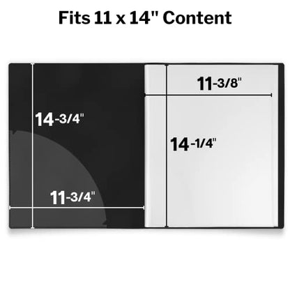 Dunwell 11x14 Binder with Sleeves (Black), 24 Pockets Display 48 Pages, Large Folder with Plastic Sleeves,11x14 Presentation Book with Protector Sleeves, Kids Art Portfolio 14x11,Clear Pages,Vertical | Clear Plastic Sleeves, Presentation Book, For Documen