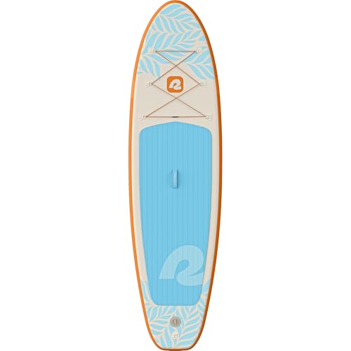 Retrospec Weekender Inflatable Stand Up Paddle Board Includes Paddle, Pump, and Accessories 10’6” Lightweight iSUP, Puncture Resistant Inflatable Paddle Board for Adults - color: Creamsicle