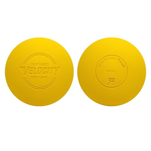 Velocity Pro Grip Lacrosse Balls - 6, 12, 18, 60 and 120 Packs - Certified for Youth, Club, High School, CLA, and College Game Play - color: Yellow, size: 12 Balls
