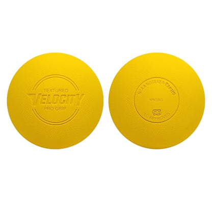 Velocity Pro Grip Lacrosse Balls - 6, 12, 18, 60 and 120 Packs - Certified for Youth, Club, High School, CLA, and College Game Play - color: Yellow, size: 12 Balls