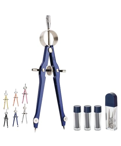 Mr. Pen- Professional Compass for Geometry, Extra Lead | Metal Compass Drawing Tool for Students, Drafting and Engineering, Technical Drawings, Circles and Geometry Projects - color: Blue