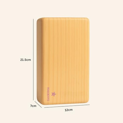 Yogikuti Solid Wooden Yoga Blocks Set of 2 | Premium Pine Wood Iyengar Yoga Blocks | Solid, Durable & Smooth Rounded Edges | Wooden Yoga Props for Stretching, Balance, Alignment & Home Studio Practice