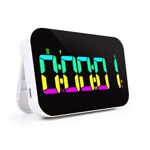 TXL Digital Timer for Classroom, Pomodoro & Kitchen, Rechargeable Magnetic Countdown Timer with Large LED Display, Loud Alarm, 3 Volume Levels, Vibration Mode & 3 Brightness Settings