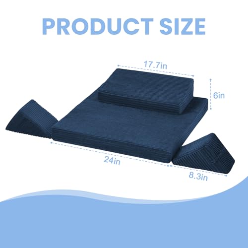 Meditation Cushion, Meditation Mat with Knee Support, Navy Blue - color: Navy Blue, size: 24X24X2 Inch