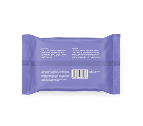 ASUTRA Yoga Mat Cleaning Wipes (Lovely Lavender), 1 (1 Pouch = 30 Wipes) - size: 1 Pouch (30 Wipes)