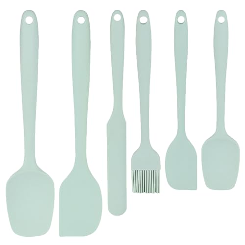 6 Pieces Silicone Spatula Set, Food Grade Silicone Scraper Spatulas Heat Resistant Kitchen Utensils Brush BPA-free Spatula for Scraping, Cooking, Mixing, Baking