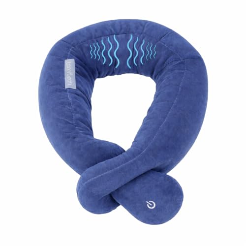 Wireless Travel Pillow,Vibration Neck Pillow,Airplane Massage Pillow - color: Blue