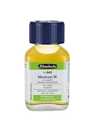Schmincke - Medium W, 60 ml, 50043025, liquid, makes oil colours water-mixable, increases gloss and transparency, odourless - size: 2.03 Fl Oz (Pack of 1)