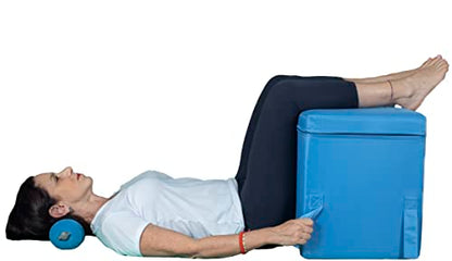 Pain Free-Posture Long & Short Inflatable Roll/Towel and Strap/Yoga Belt-to place under the NECK & LOW BACK to RELAX & REDUCE PAIN-Regain the Natural Curve of the Spine-Support Driving, Plane & Travel