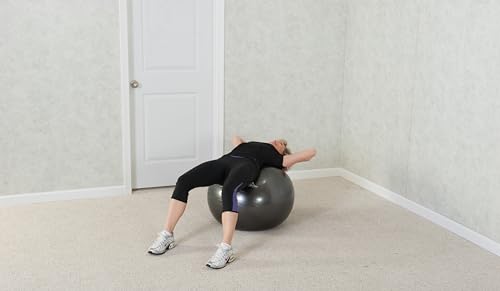 Black Mountain Products Professional Grade Exercise Stability Yoga Ball, Foot Pump, Ball Plug, Plug Puller, 2000 Pounds Static Weight Capacity Antiburst - color: Black, size: 75 cm