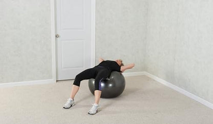 Black Mountain Products Professional Grade Exercise Stability Yoga Ball, Foot Pump, Ball Plug, Plug Puller, 2000 Pounds Static Weight Capacity Antiburst - color: Black, size: 75 cm