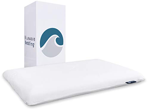 Bluewave Bedding Ultra Slim Gel Memory Foam Pillow for Stomach and Back Sleepers - Thin, Flat Design for Cervical Neck Alignment and Deeper Sleep (2.75-Inches Height, Standard Size) - size: 2.75"H (Standard), style: Gel Memory Foam