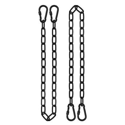 2 Pack 44in Hanging Chair Chain with 4 Carabiners, 500LB Capacity Hanging Kits Heavy Duty Hanging Chair Hardware for Hammock Swing Punching Bags Sandbag Indoor Outdoor Yoga Gym (Black,44in)
