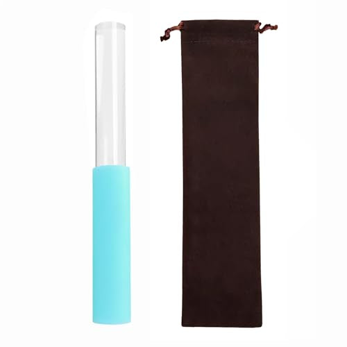 Singing Bowl Mallet Blue Acrylic Rubber Striker Mallet for Playing Quartz Crystal Singing Bowl with Bundle Pocket - color: Blue