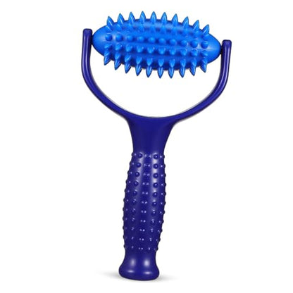 Lightweight Muscle Massager Roller Stick for Neck and Back Relief, Blue Abs PVC Handheld Massage Stick for Yoga Enthusiasts and Sedentary Individuals to Reduce Tension