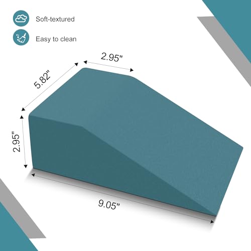 2 Pack Squat Wedge Blocks, Foot and Wrist Yoga Wedges | Soft EVA wedges support heels, feet and wrists for yoga, squats, pushups, balance, stretching, Pilates and home workouts. - color: Dark Blue