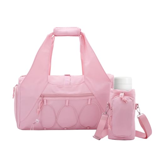 Oweisong Gym Bag for Women Sports Duffel Bag Lightweight Yoga Tote Travel Carry On Handbag with Shoes Compartment - color: Pink