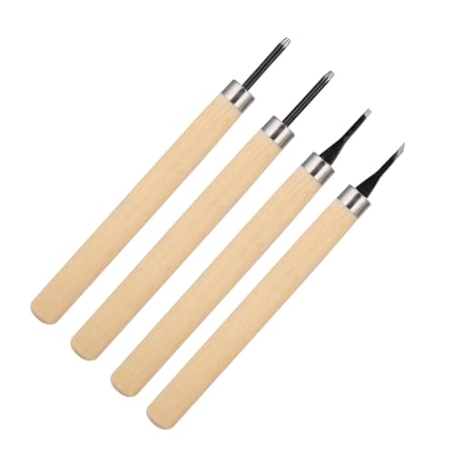 Fayelume Wood Carving Tools, 4PCS Chisel Sets, Linocut Tools, Wood Carving, Woodworking Tool for Beginners Printmaking Stamp Rubber