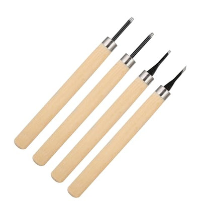 Fayelume Wood Carving Tools, 4PCS Chisel Sets, Linocut Tools, Wood Carving, Woodworking Tool for Beginners Printmaking Stamp Rubber