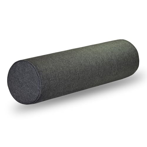 Tinbolunce Neck Roll Pillowcases with Zipper - Full Moon Bolster/Round Cylinder Pillow Case Cover for Bedroom, Living Room, Sofa - Solid Color Cervical Throw Pillow Covers - color: Dark Gray, size: 6" x 24"