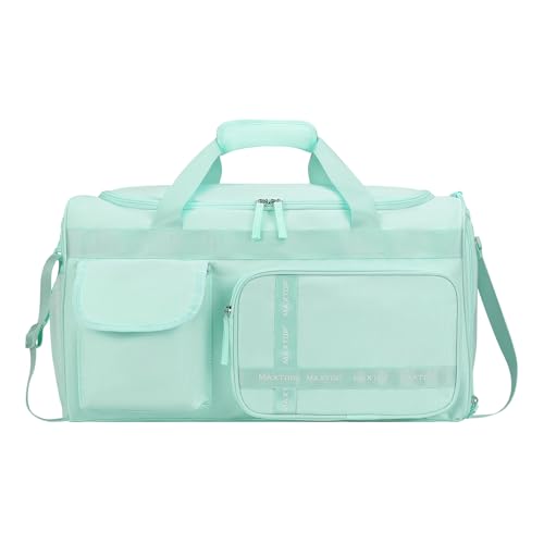 MAXTOP Large Gym Bag for Women Men Duffle Bag With Wet Dry Separation - color: Light Green, style: Small Gym Bag