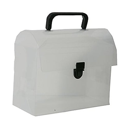 JAM Paper Plastic Portfolio Art Case with Handles - 6 x 9 x 4 - Clear Grid - Sold Individually - color: Clear Grid