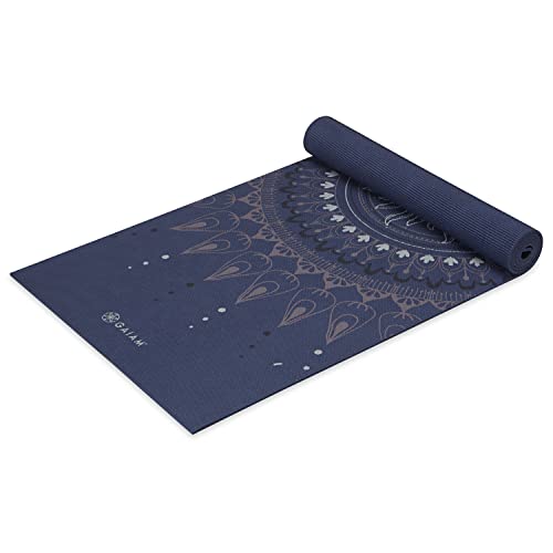 Gaiam Premium Yoga Mat, 6mm Thick Print Mat - color: Here & Now