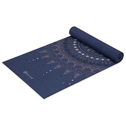 Gaiam Premium Yoga Mat, 6mm Thick Print Mat - color: Here & Now