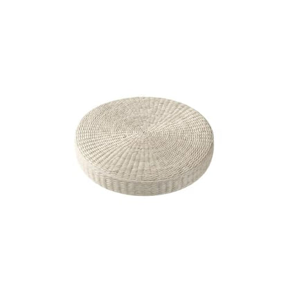 Round Tatami Floor Pillow, Handwoven Straw Cushion, Dia: 15.7" | Natural, Eco-friendly, Lightweight, Anti-Slip, Breathable, for Apartment Living Room Meditation Patio Outdoor Window Seat - size: 15.7''