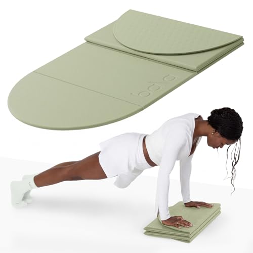 Bala Yoga Mat for Home Gym, Non-Slip Exercise Mat for Home Workout (12MM) | Compact Indoor Exercising Floor Mat for Stretching, Pilates, Aerobics & Fitness - Travel Friendly Exercise Equipment - color: Sage