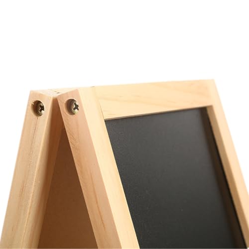 Small Wooden Tabletop Chalkboard Easel Signs with Stand, Folding A Frame Double-Sided Chalkboard Easel Sidewalk Board, Mini Food Signs Menu Board Message Display Board, Black(7.5" x 11.8")