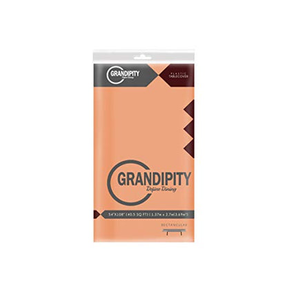 Peach 1 Pack Premium Disposable Plastic Tablecloth 54 Inch. x 108 Inch. Rectangle Table Cover - color: Peach, size: 108" x 54" (Rectangular)