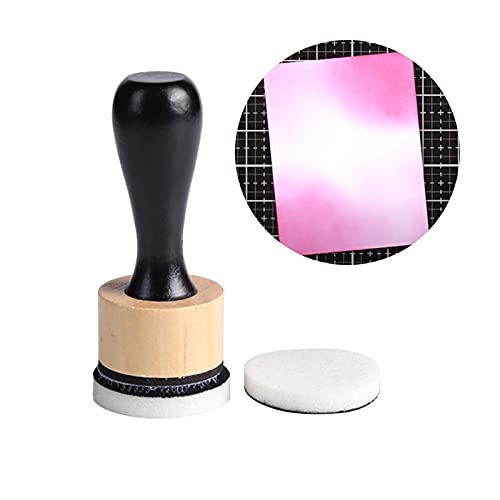 Ink Paints Mixing Blending Tool Mini Round Foam Refills, for Scrapbooking Craft, Control of Ink Placement, No More Inky Fingers Ink Blending Tool with Spare Pads for Rubber Stamping & Scrapbooking - color: 1 Handle+12 Foam Refills