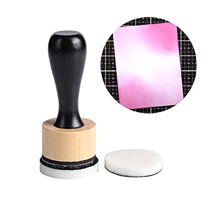 Ink Paints Mixing Blending Tool Mini Round Foam Refills, for Scrapbooking Craft, Control of Ink Placement, No More Inky Fingers Ink Blending Tool with Spare Pads for Rubber Stamping & Scrapbooking - color: 1 Handle+12 Foam Refills