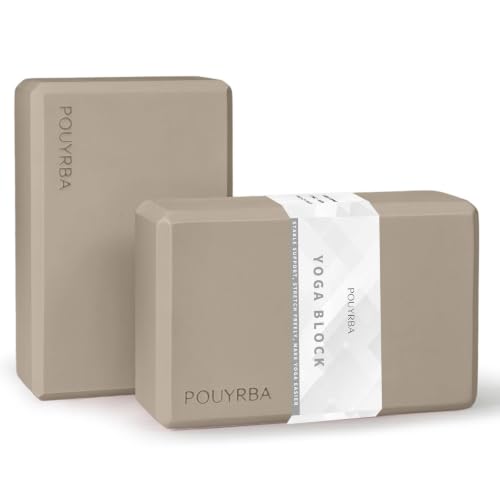 2-Pack Yoga Blocks, High-Density 9"x6"x3" Yoga Brick Foam Blocks, Non-Slip Exercise Blocks for Yoga, Pilates, Stretching and Meditation – Lightweight Yoga Props for Home Gym & Studio - color: Brown