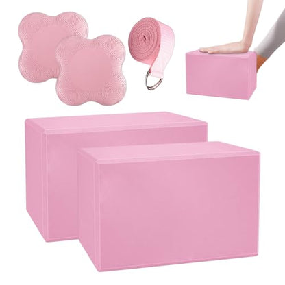 Blocks Yoga with Pads Lightweight Soft Foam Pilates Brick | Balance Flexibility Training Blocks for Fitness Exercise Home Gym Travel Dance